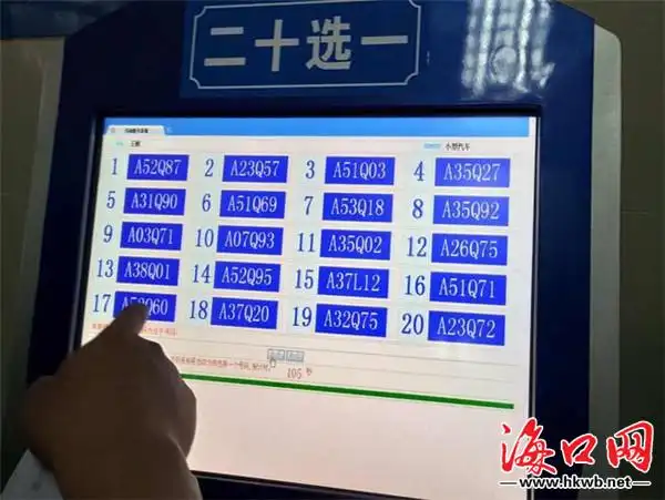 车牌号选择界面.(海口交警支队供图)