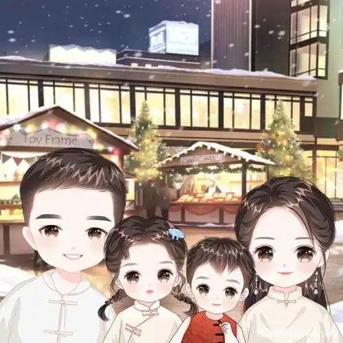 10月底全家福头像,一家三口,四口动漫头像