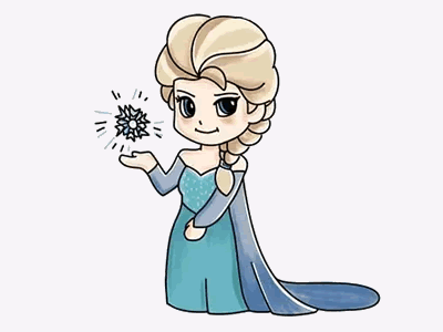 冰雪奇缘艾莎公主简笔画