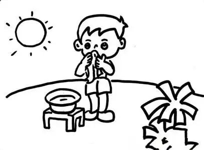 植树的小男孩简笔画