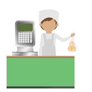 矢量超市称重员售货员