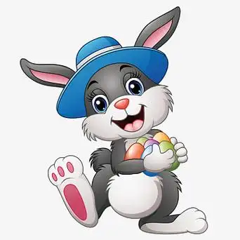 复活节兔子卡通素材_复活节兔子卡通图片元素-觅元素