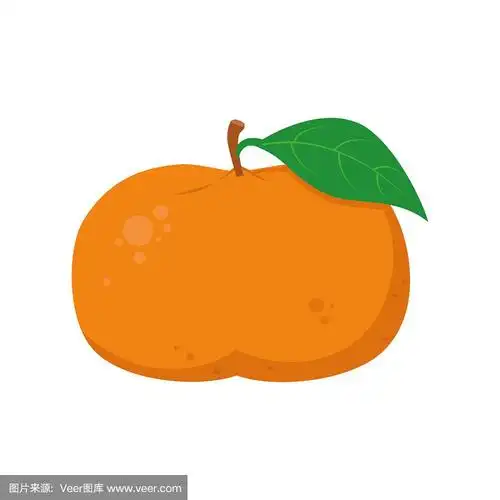 矢量插图的一个有趣的橘子在卡通风格.