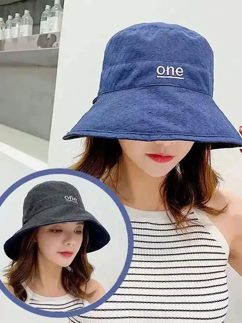 出游百搭遮阳帽休闲时尚简约渔夫帽女双面可戴春夏防晒帽日系韩版
