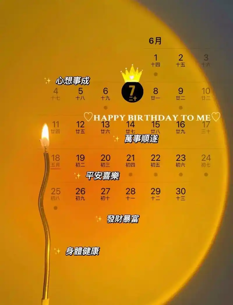 98     6月7日生日日历图  欢迎光临我的0102 岁 . - 抖音