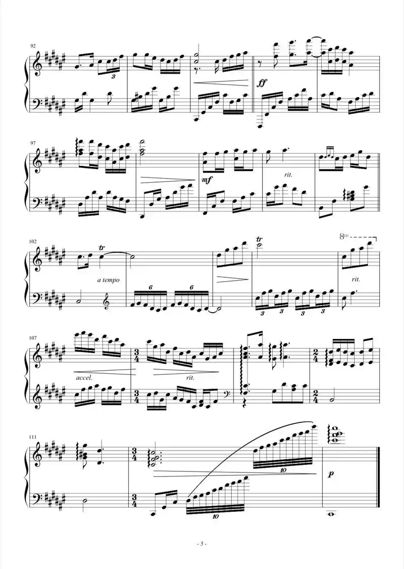 十送红军钢琴曲双手简谱 - 抖音