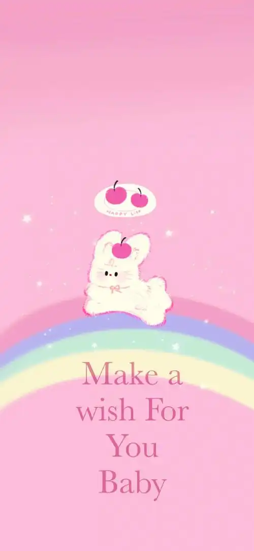93小兔子粉色少女心手机壁纸9190