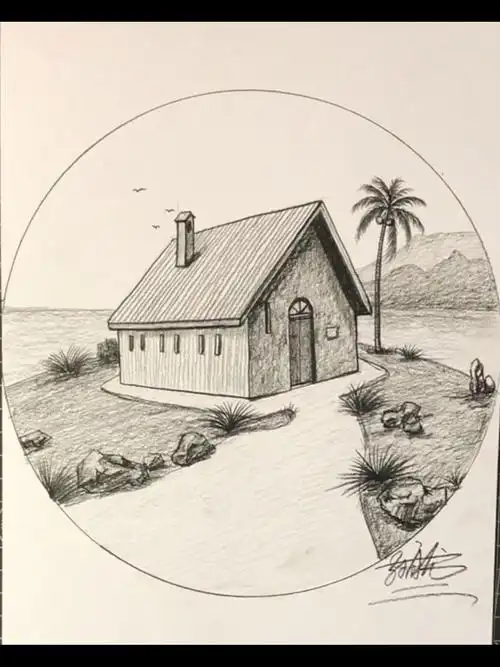 素描风景  #绘画教程  #房子