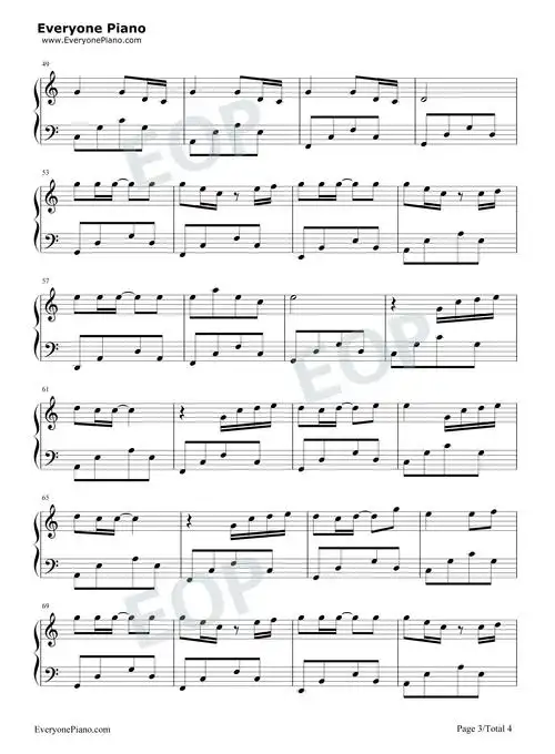 菊次郎的夏天summerc调简单版五线谱预览3