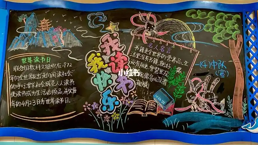 4月读书节主题黑板报