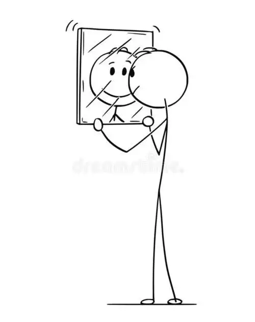 对着镜子微笑简笔画