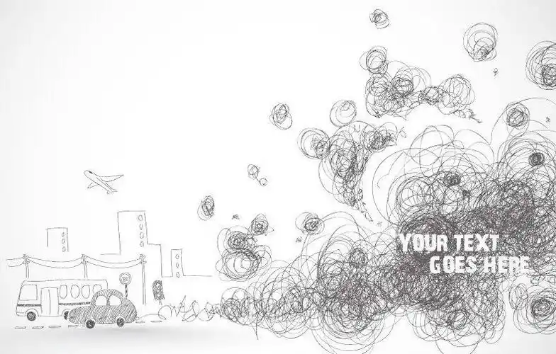 漫画城市污染图片