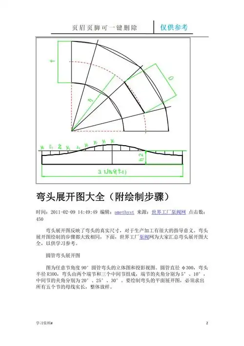 弯头手工放样借鉴材料