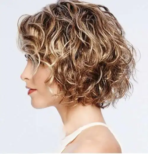 欧美假发女款短发亚马逊热卖短款卷发偏分刘海小卷厂家直销