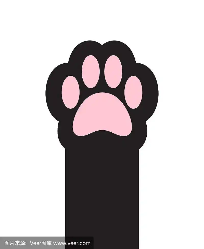 矢量平面卡通猫爪