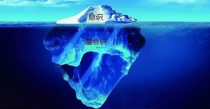 冰山理论,如果是把心灵比喻为一座冰山,浮出水面的是少部分,代表意识