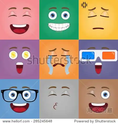 emotion of cartoon face eps 10 vector - 站酷海洛正版图片, 视频