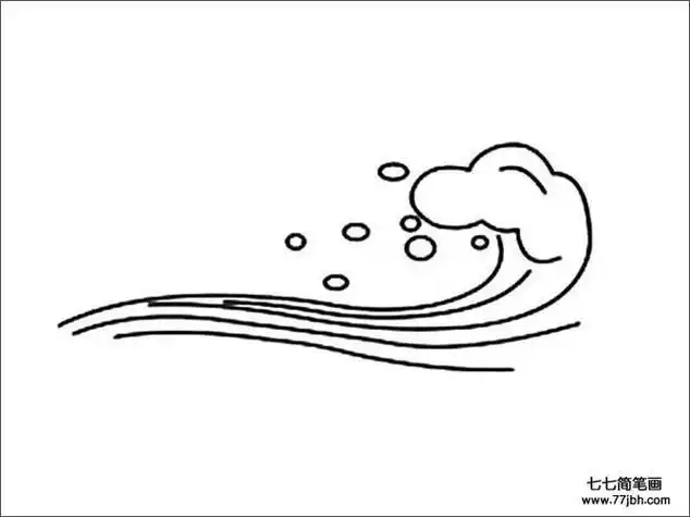 汹涌波涛的大海简笔画