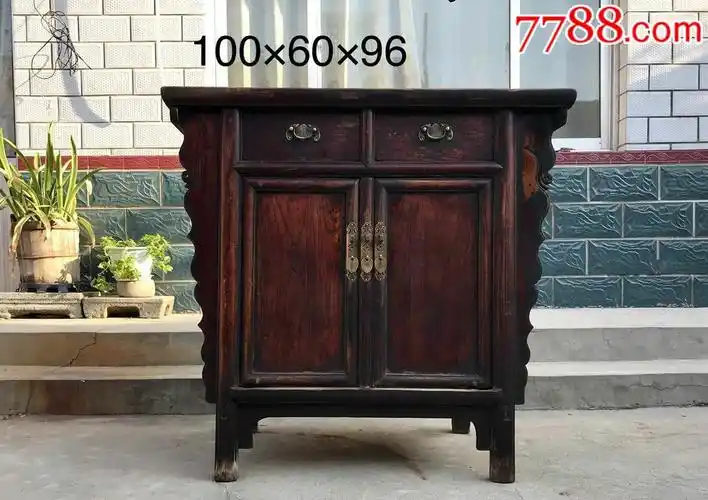 清末榆木蝴蝶柜橱柜老家具民俗装饰佳品