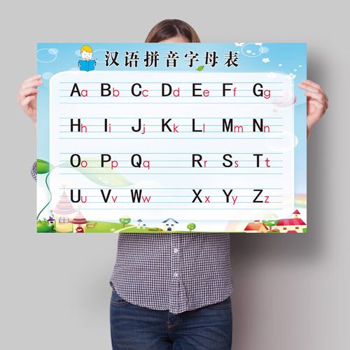 表墙贴小学生幼儿园一年级挂图26个拼音大小写字母 大小写字母表a款