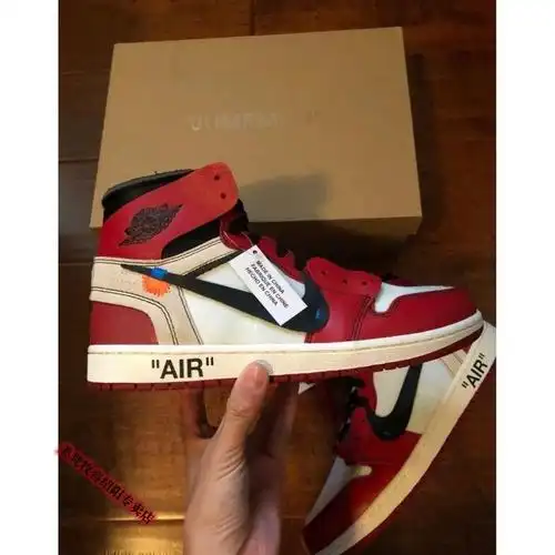 【官方旗舰】真头层联名aj1北卡蓝ow限定芝加哥男女高帮篮球鞋 北卡蓝