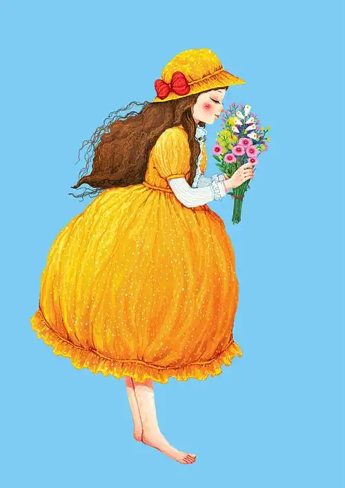 青春时尚唯美人物组图共3000幅闻花的兔子和女孩图片素材