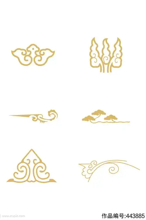 中式艺术花边纹理矢量元素