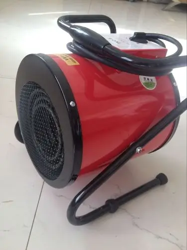 鲁旺生产lwc-5工业电加热暖风机5kw 220v便携式取暖器家用烘干-红小豆