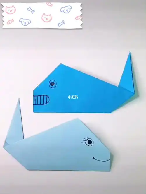 简单可爱的鲸鱼折纸