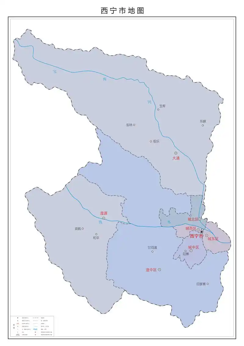 中华人民共和国-青海省行政区划地图