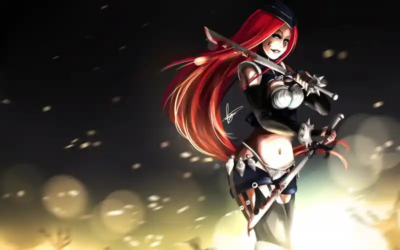 经典网游英雄联盟不祥之刃卡特琳娜高清桌面壁纸二