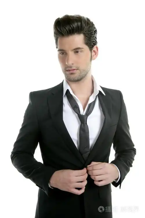 帅哥西装休闲领带套装