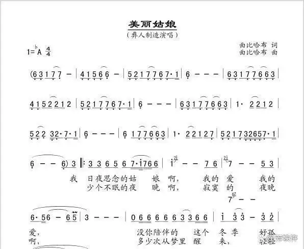 《美丽姑娘》是由曲木哈布作词,曲木阿作作曲,彝人制造演唱的歌曲.