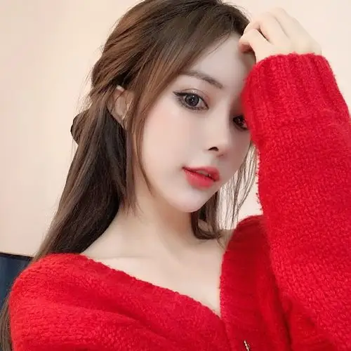 白富美激情红色头像