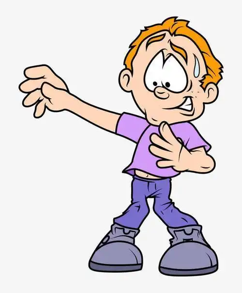 一个害怕的男孩简笔画