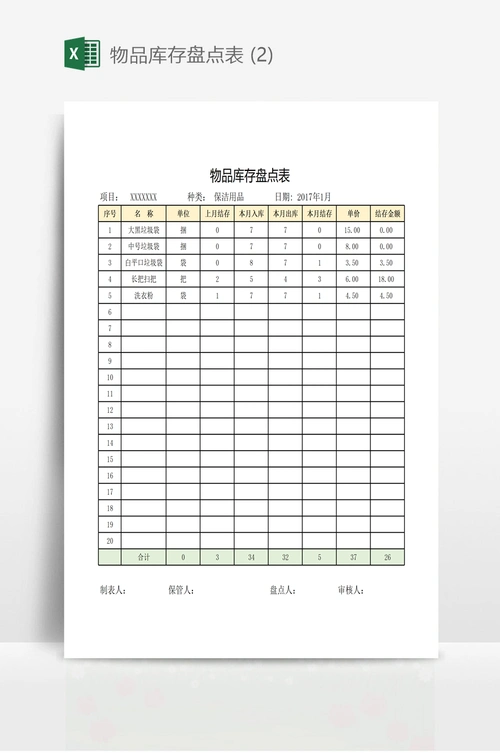 物品库存盘点表 (2)