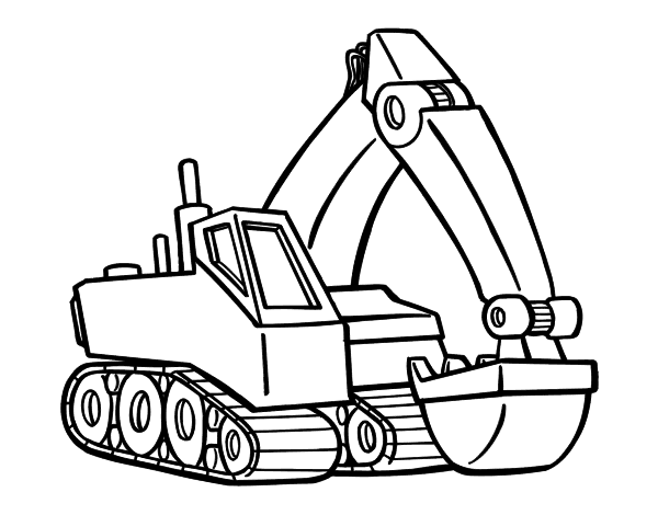 土钻挖掘机简笔画图片