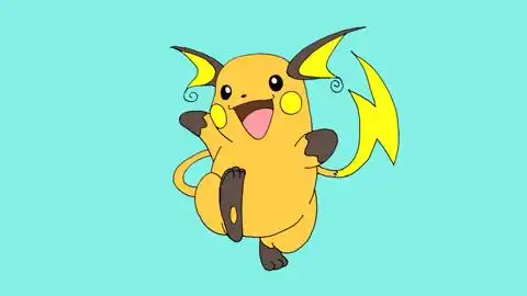 教你画神奇宝贝里的雷丘,可爱简单又有趣,儿童手绘教程