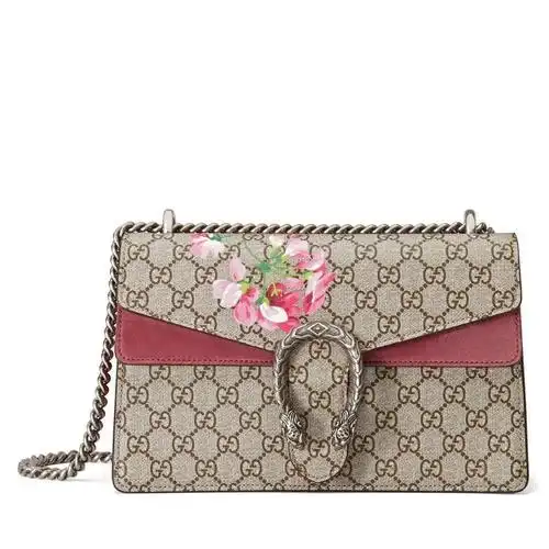 gucci/古驰经典款女士米色dionysus酒神系列人造帆布单肩酒神包