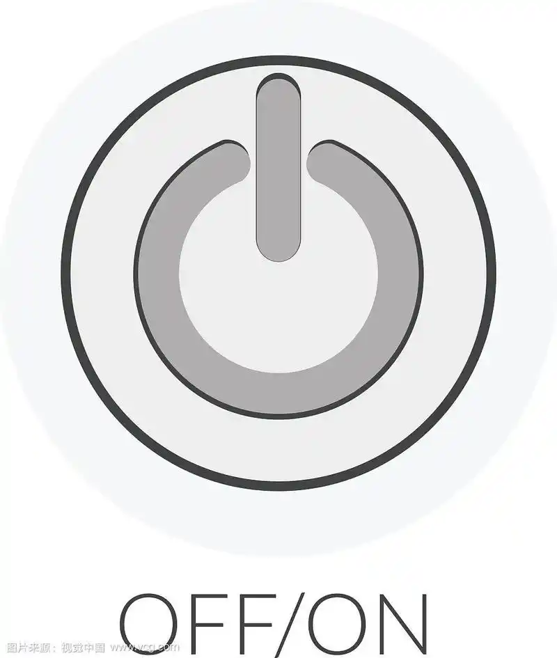 按钮电源概念由灰色调的开关按钮