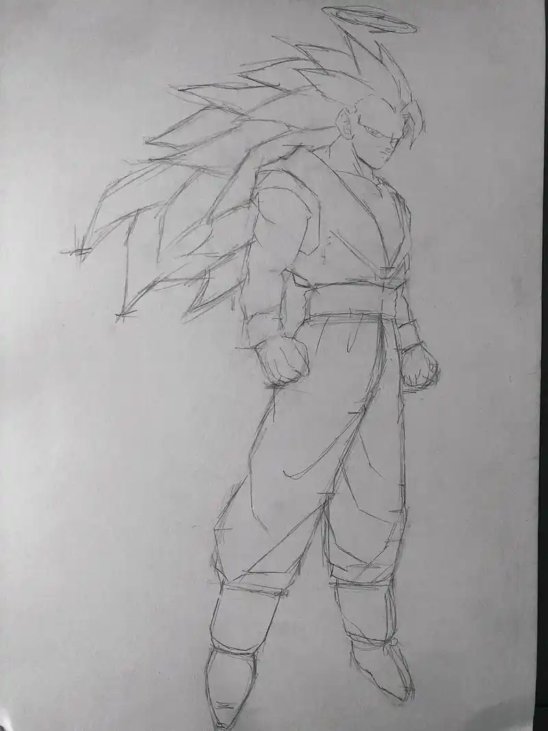 『干货』教你画超级赛亚人3!98(前面也有笔记,现在是2.