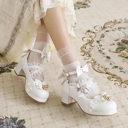 原创正版lolita高跟鞋茶会少女可爱单鞋甜美蝴蝶结学生软妹lo娘鞋