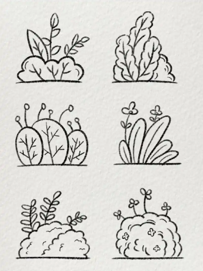 超简单的草丛简笔画|91小草也要肆意生长 简单草丛简笔画