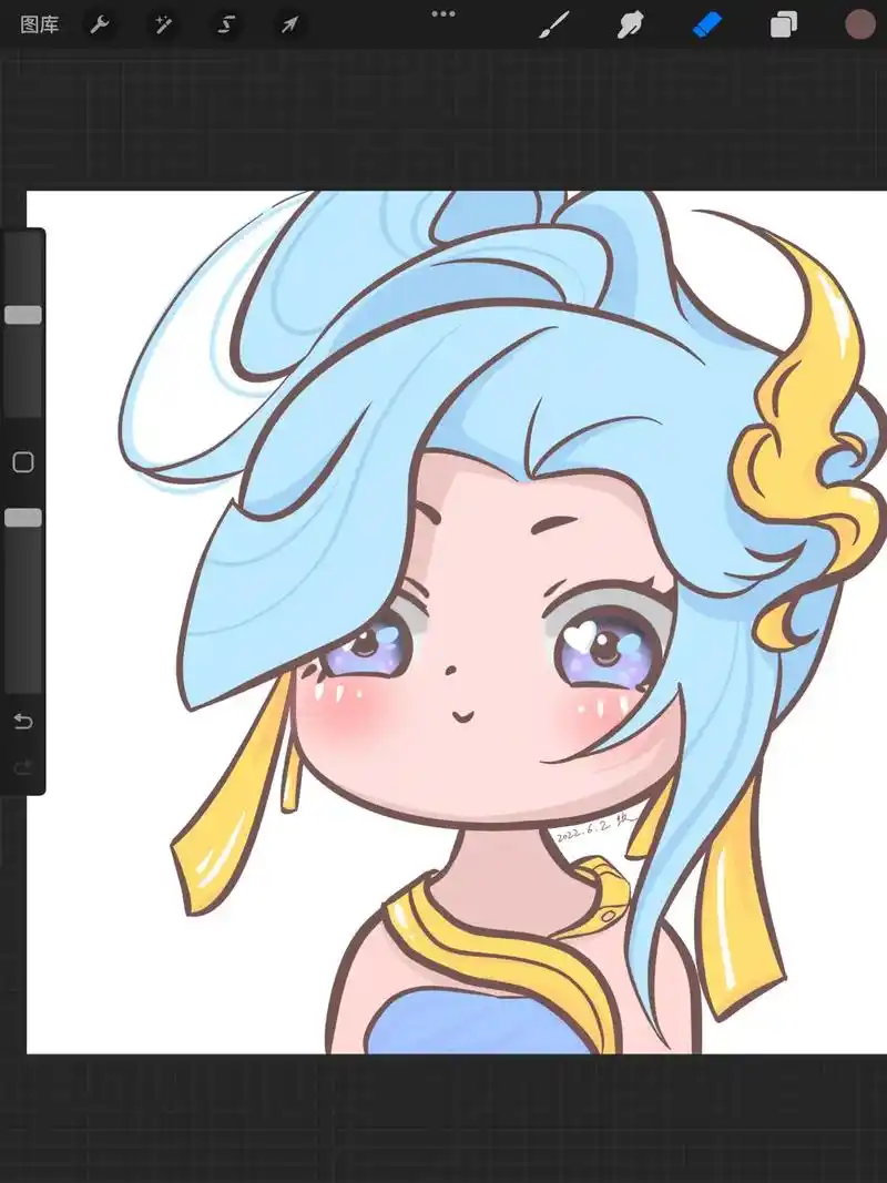 procreate绘画 #王者荣耀#伽罗嫦娥头像 娥娥这么 - 抖音