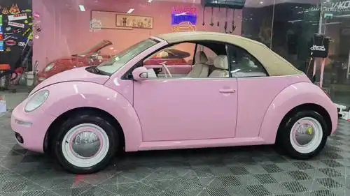 粉色的情意结#敞篷甲壳虫 #汽车改装升级 #情意结