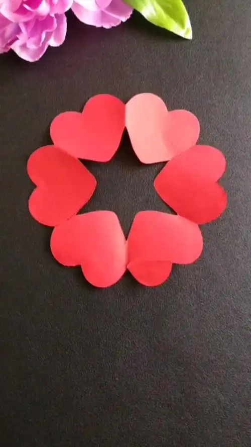 剪纸#儿童手工剪纸爱心,三角剪.