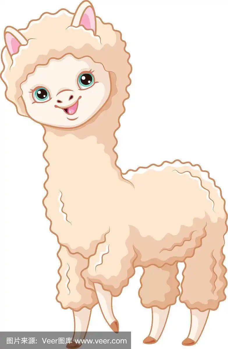 卡通可爱的羊驼