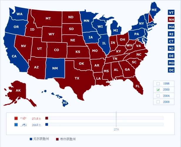 2000年美国大选地图_新闻中心_新浪网