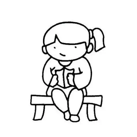 坐着卡通人物简笔画