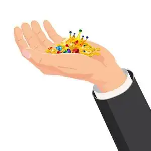 卡通风格.送货,胜利,圣诞节假期,生日,订婚,婚礼的概念.